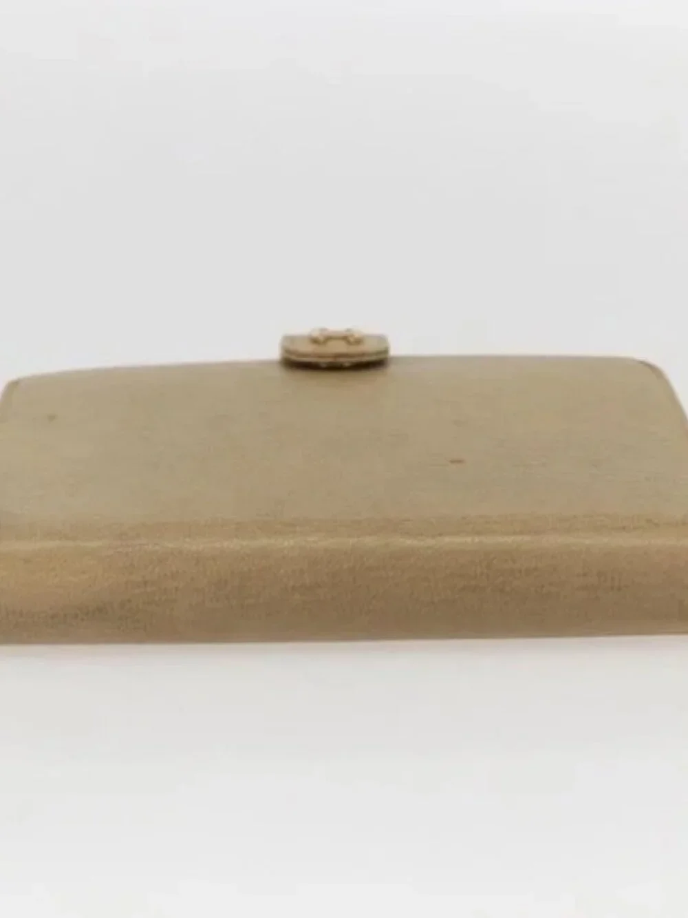 CHANEL Day Planner Cover Leather Beige Gold CC Auth 159060